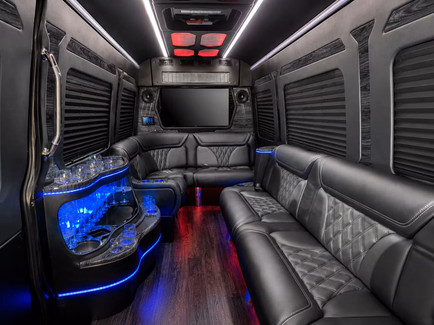 alexandria 50 passenger party bus inside